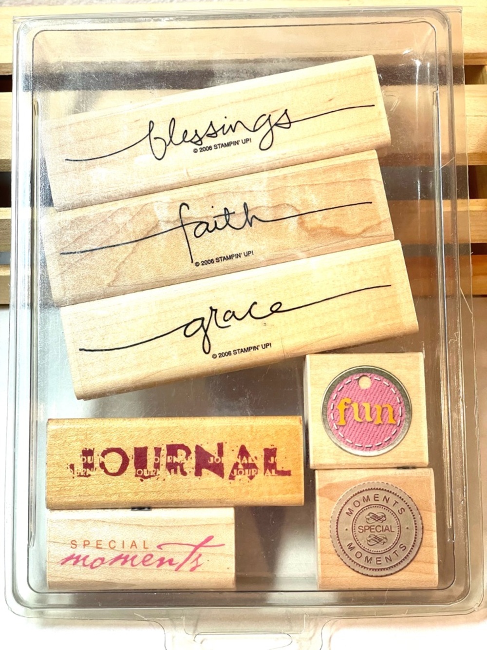 Inkadinkadoo Wood-Mount Rubber Stamp Set | Sentiment Religious Journal